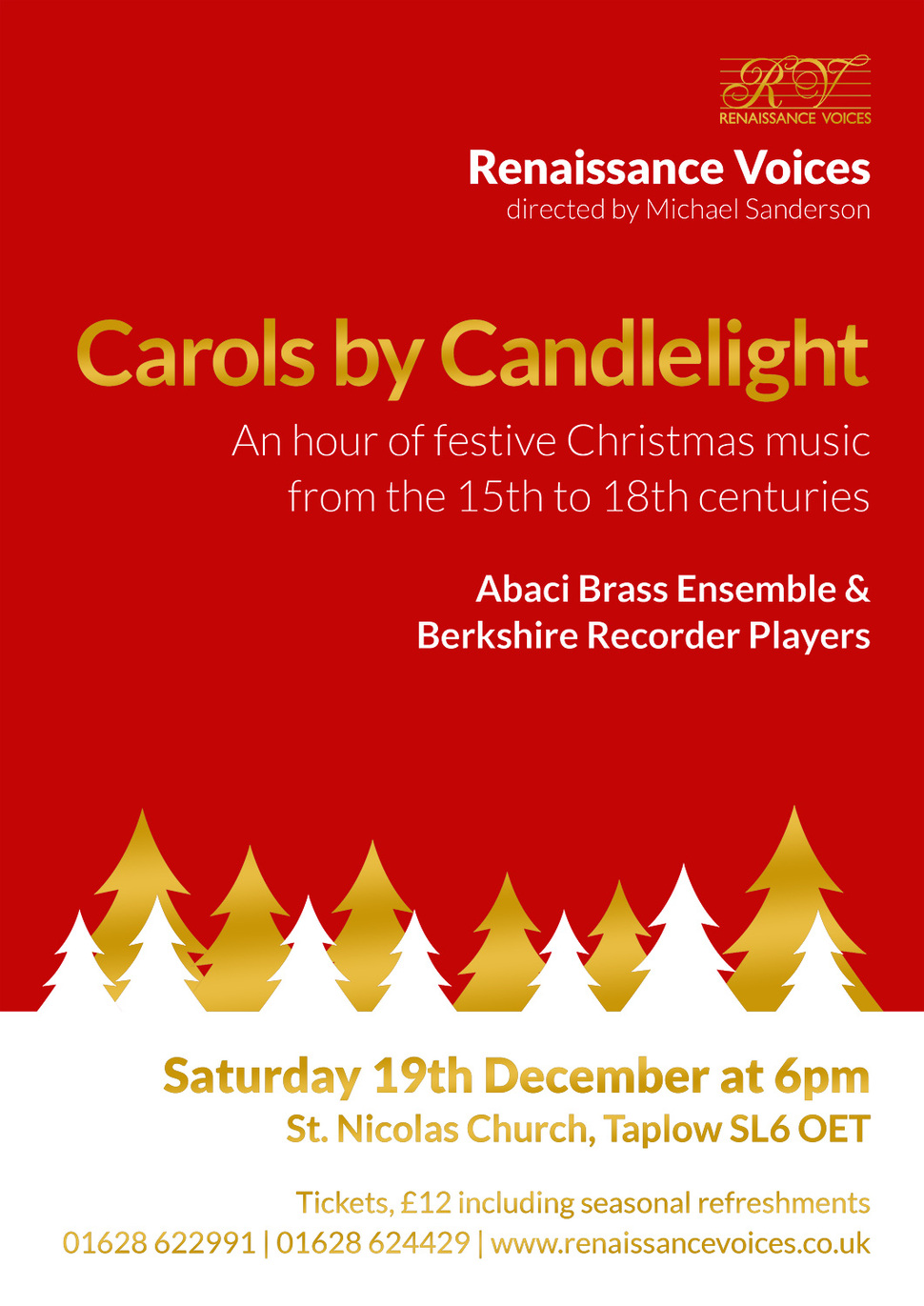 Flyer for the concert on Saturday, 19th December 2015