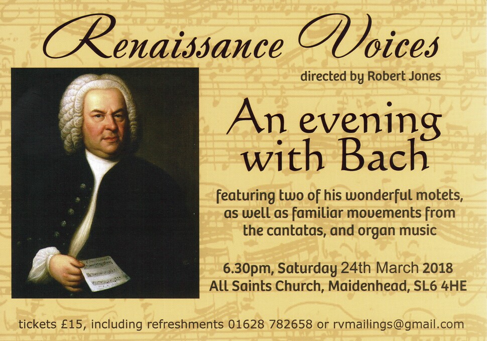 Flyer for the concert on Saturday, 24th March 2018