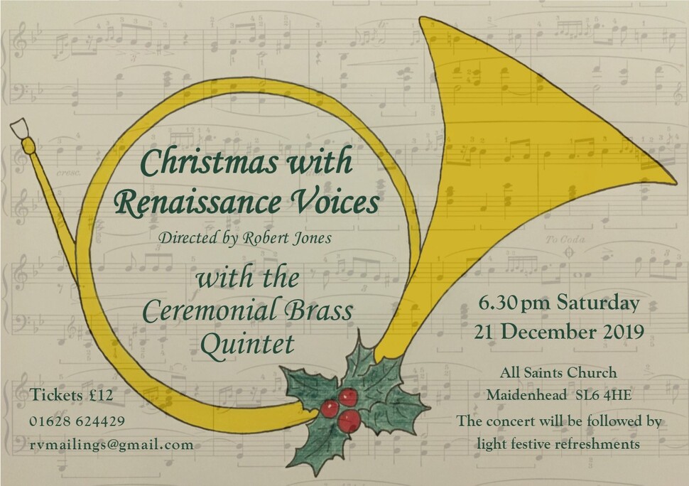 Flyer for the concert on Saturday, 21st December 2019