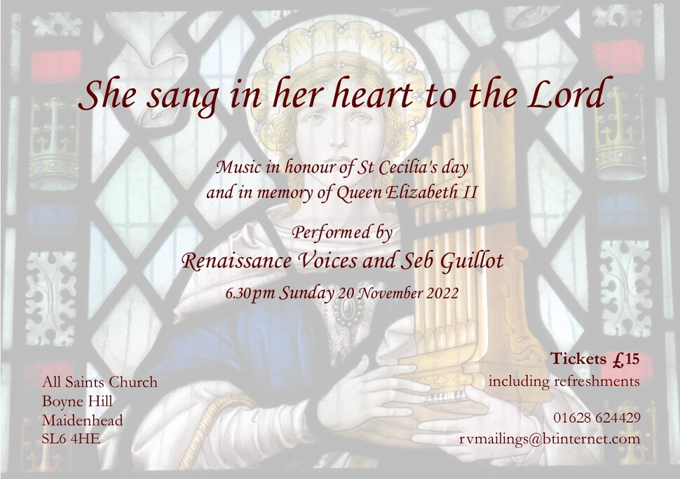 Flyer for the concert on Sunday, 20th November 2022